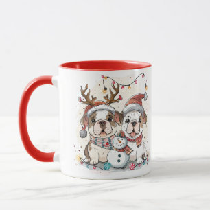 Christmas English Bulldogs Tasse