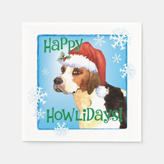 Christmas English Foxhound Napkins Serviette (Vorderseite)