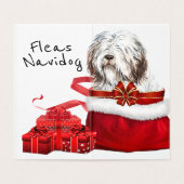 Christmas English Sheepdog Santa sack DIY wünscht (Innenseite Aufgefaltet)