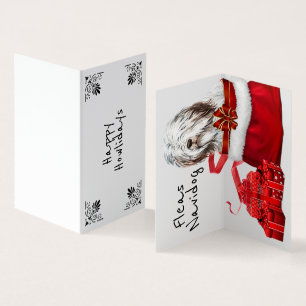 Christmas English Sheepdog Santa sack DIY wünscht