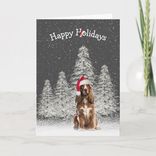Christmas English Springer Spaniel Karte (Vorderseite)