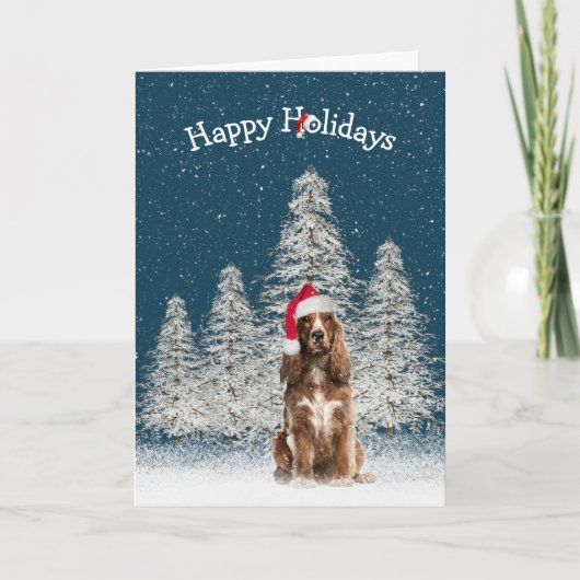 Christmas English Springer Spaniel Karte (Vorderseite)