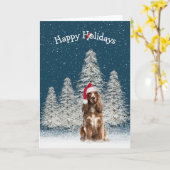 Christmas English Springer Spaniel Karte (Gelbe Blume)