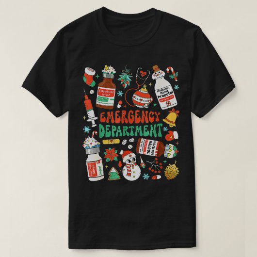 Christmas ER Nurgency Department ER Ed Nurs T-Shirt (Design vorne)