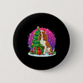 Christmas Er Spaniel Santa Hat Xmas Men Women Button (Vorderseite)