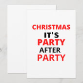 CHRISTMAS ES IST PARTY NACH DEM PARTY EINLADUNG (Vorne/Hinten)