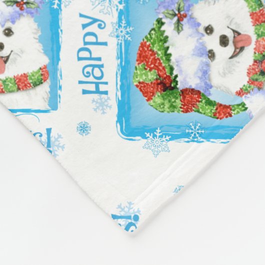 Christmas Eskie Fleece Blanket (Ecke)