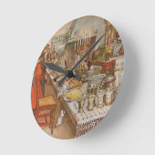 Christmas Eve Carl Larsson 1904 Runde Wanduhr (Winkel)