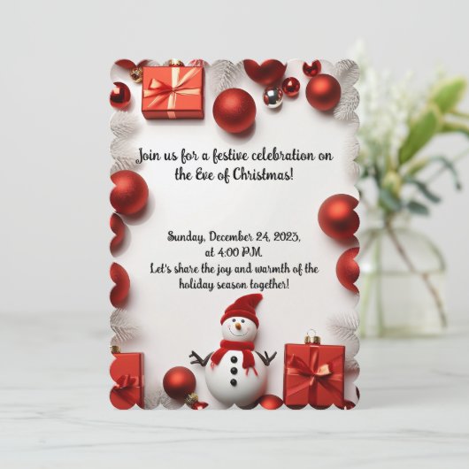 Christmas Eve Gala Einladung (Stehend Vorderseite)