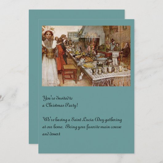 Christmas Eve Julaftonen Einladung (Vorne/Hinten)