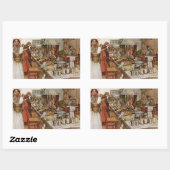 Christmas Eve Julaftonen Rechteckiger Aufkleber (Blatt)