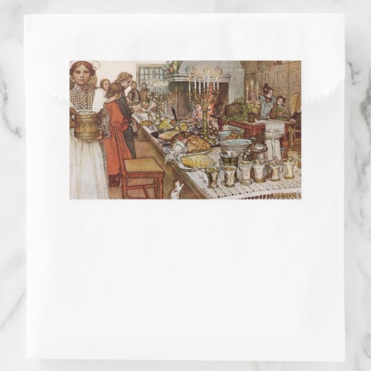 Christmas Eve Julaftonen Rechteckiger Aufkleber (Tasche)