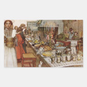 Christmas Eve Julaftonen Rechteckiger Aufkleber (Vorderseite)