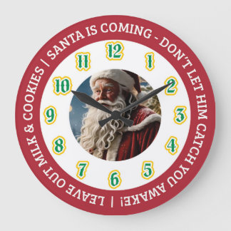 Christmas Eve Santa Clock Große Wanduhr