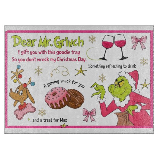 Christmas Eve Santa Milk & Cookie Board Schneidebrett (Vorderseite)