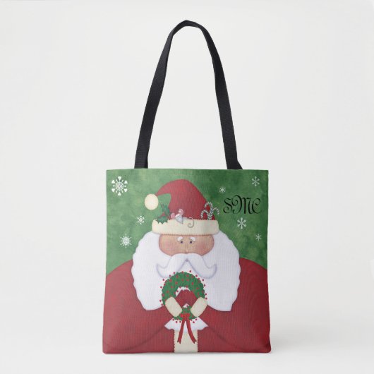 Christmas Eve Santa Monogram Tasche (Vorderseite)