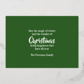 Christmas Evergreen Branch Folien Feiertagskarte (Rückseite)