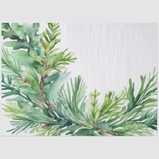 Christmas Evergreen Branch Seidenpapier (Vorderseite)