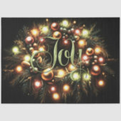 Christmas Evergreen Lighted Wreath Joy Seidenpapier (Vorderseite)