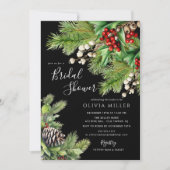 Christmas Evergreens Brautparty Einladung (Vorderseite)