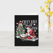 Christmas Every Knee Shall Bow Santa Nativity Scen Karte (Gelbe Blume)