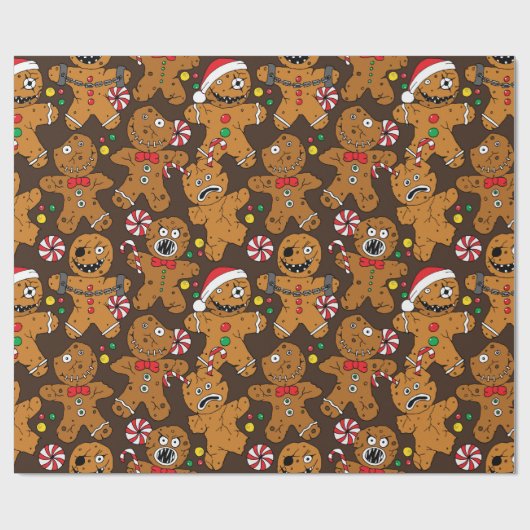 Christmas Evil Gingerbread Man Geschenkpapier (Flach)