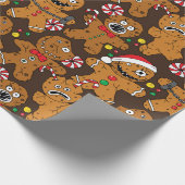 Christmas Evil Gingerbread Man Geschenkpapier (Ecke)