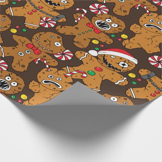 Christmas Evil Gingerbread Man Geschenkpapier (Ecke)