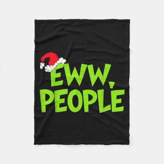 Christmas Eww People Mens Women Funny Santa Hat Gr Fleecedecke (Vorderseite)