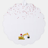 Christmas Excavator Construction Truck Gift Tag Ornament Karte (Rückseite)