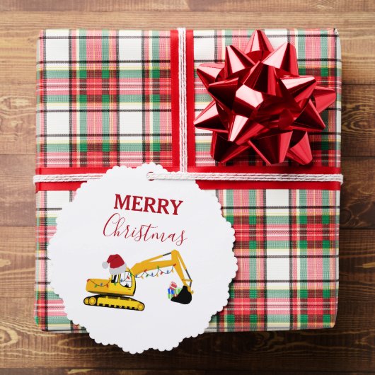 Christmas Excavator Construction Truck Gift Tag Ornament Karte (Insitu (Geschenk))