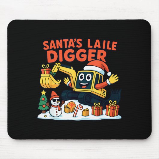 Christmas Excavator Santa Digger Funny Holiday  Mousepad (Vorne)