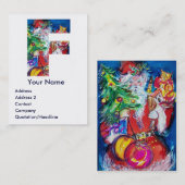 CHRISTMAS F LETTER / SANTA MIT CHRISTMAS TREM VISITENKARTE (Vorne/Hinten)