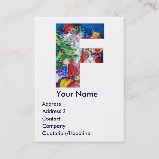 CHRISTMAS F LETTER / SANTA MIT CHRISTMAS TREM VISITENKARTE (Vorderseite)