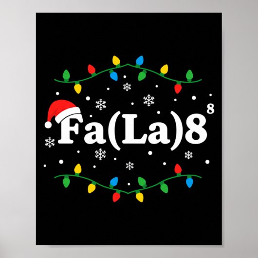 Christmas Fa(la) 8 Funny Caroling Lights Santa Hat Poster (Vorne)