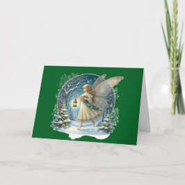Christmas Fairy Brings Holiday Greeting Card Feiertagskarte