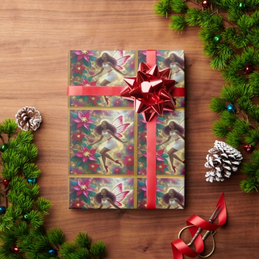 Christmas Fairy Collection - Auburn Natural Hair Geschenkpapier (Feiertagsgeschenk)