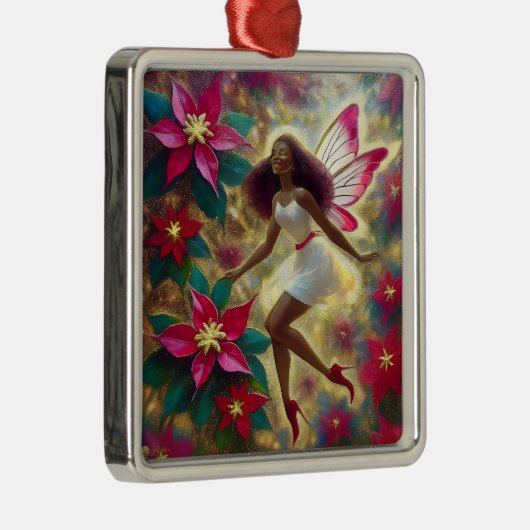 Christmas Fairy Collection - Auburn Natural Hair Ornament Aus Metall (Rechts)