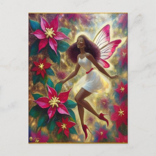 Christmas Fairy Collection - Auburn Natural Hair Postkarte (Vorderseite)