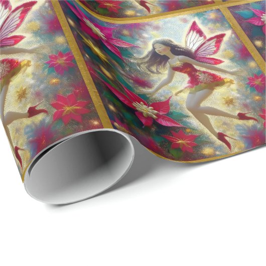 Christmas Fairy Collection - Dark Brown Hair Geschenkpapier (Rolleneckpunkt)