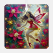 Christmas Fairy Collection - Dark Brown Hair Ornament Aus Metall (Vorderseite)