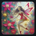 Christmas Fairy Collection - Dark Brown Hair Quadratischer Aufkleber<br><div class="desc">Eine Sammlung von Weihnachtsgebäck in verschiedenen Haar- und Hautfarben.</div>