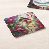 Christmas Fairy Collection - Dark Brown Hair Rechteckiger Pappuntersetzer (angewinkelt)