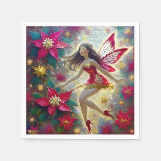 Christmas Fairy Collection - Dark Brown Hair Serviette (Vorderseite)