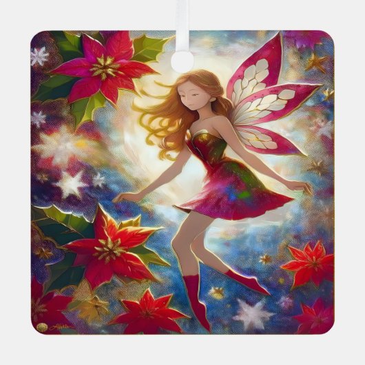 Christmas Fairy Collection - Ginger Hair Ornament Aus Metall (Vorderseite)