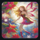 Christmas Fairy Collection - Ginger Hair Quadratischer Aufkleber<br><div class="desc">Eine Sammlung von Weihnachtsgebäck in verschiedenen Haar- und Hautfarben.</div>