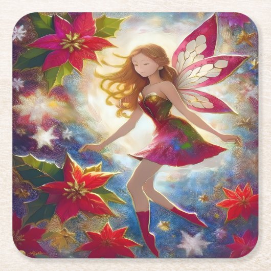 Christmas Fairy Collection - Ginger Hair Rechteckiger Pappuntersetzer (Vorderseite)