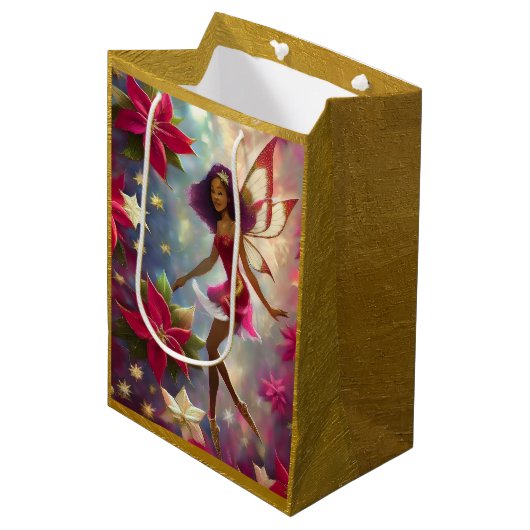 Christmas Fairy Collection Plum Tint Natural Hair Mittlere Geschenktüte (Vorderseite Schrägansicht)