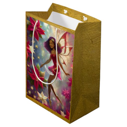 Christmas Fairy Collection Plum Tint Natural Hair Mittlere Geschenktüte (Rückseite Schrägansicht)