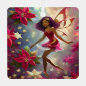 Christmas Fairy Collection Plum Tint Natural Hair Ornament Aus Metall (Vorderseite)